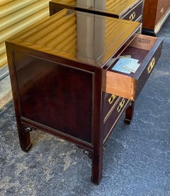 Michael Taylor per Henredon Tavolini da notte in stile Asian Modern Ming -S/2