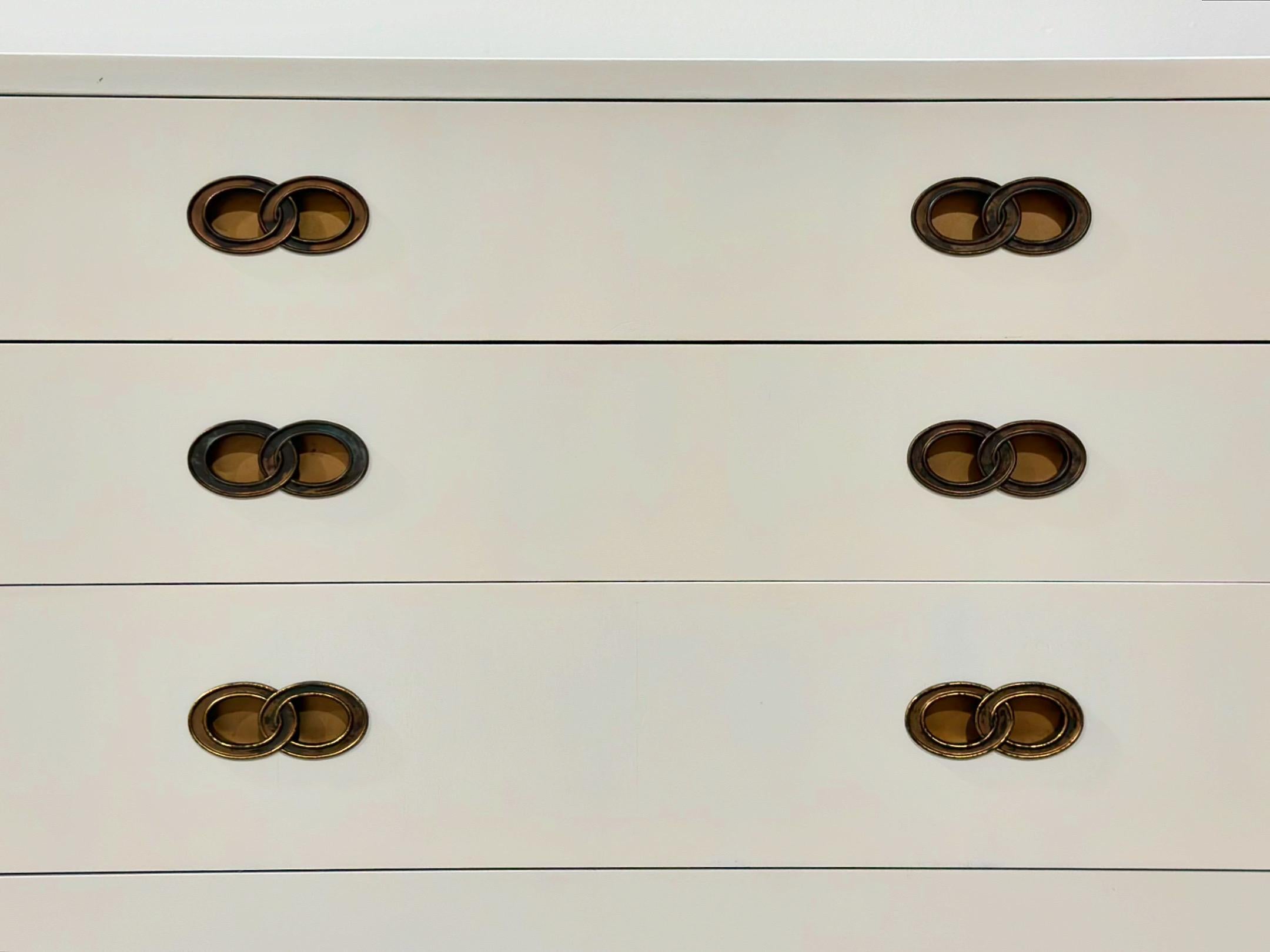 Michael Taylor for Henredon - Dresser - Off White Cream Lacquer - Brass Hardware 1