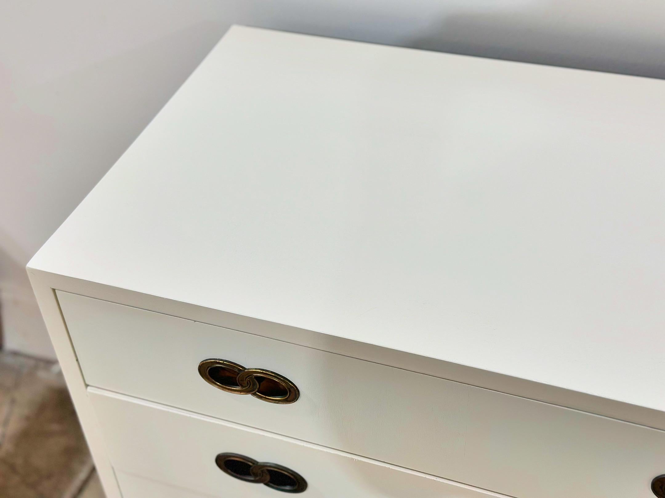 Michael Taylor for Henredon - Dresser - Off White Cream Lacquer - Brass Hardware 2