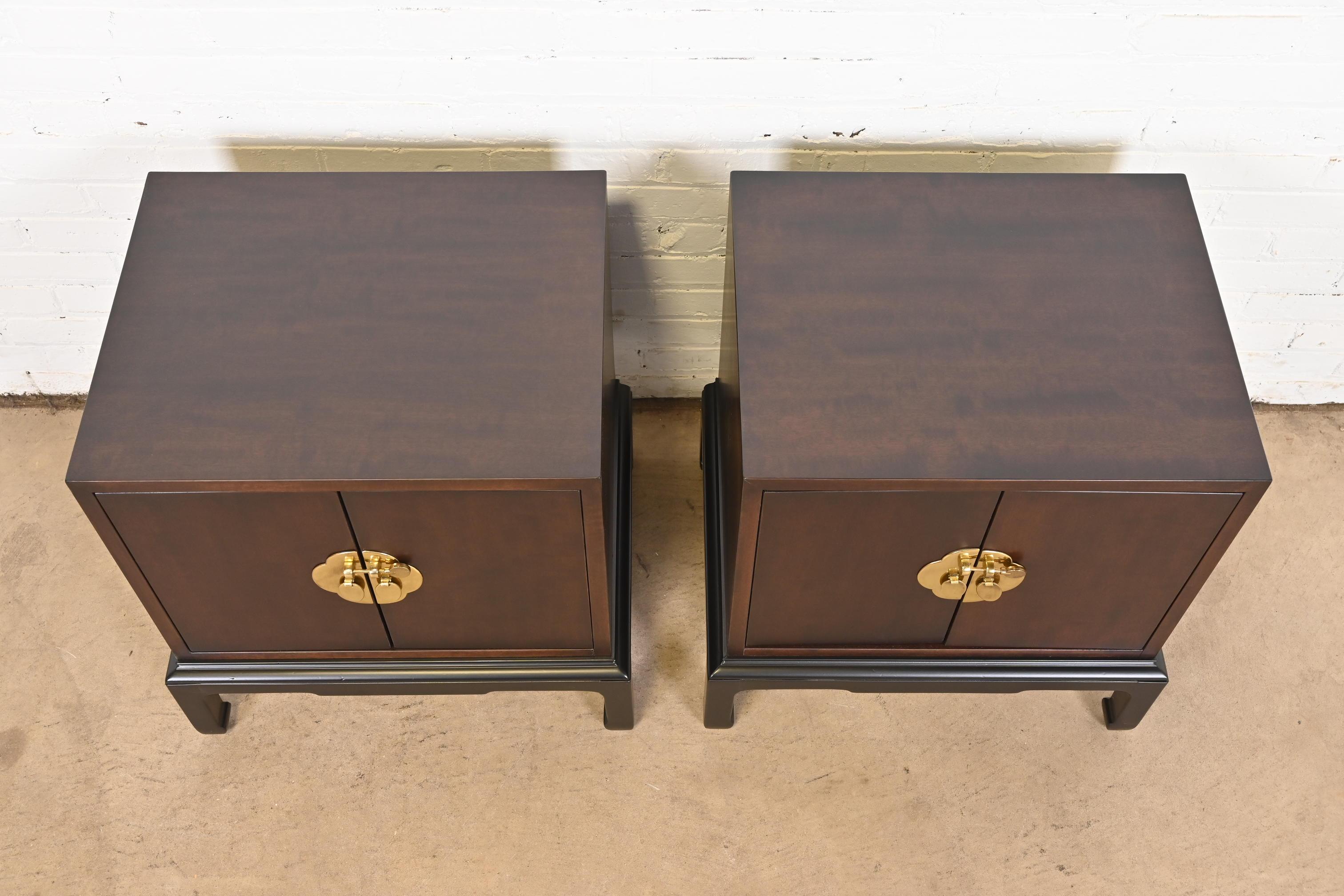 Michael Taylor for Henredon Hollywood Regency Nightstands, Newly Refinished 5