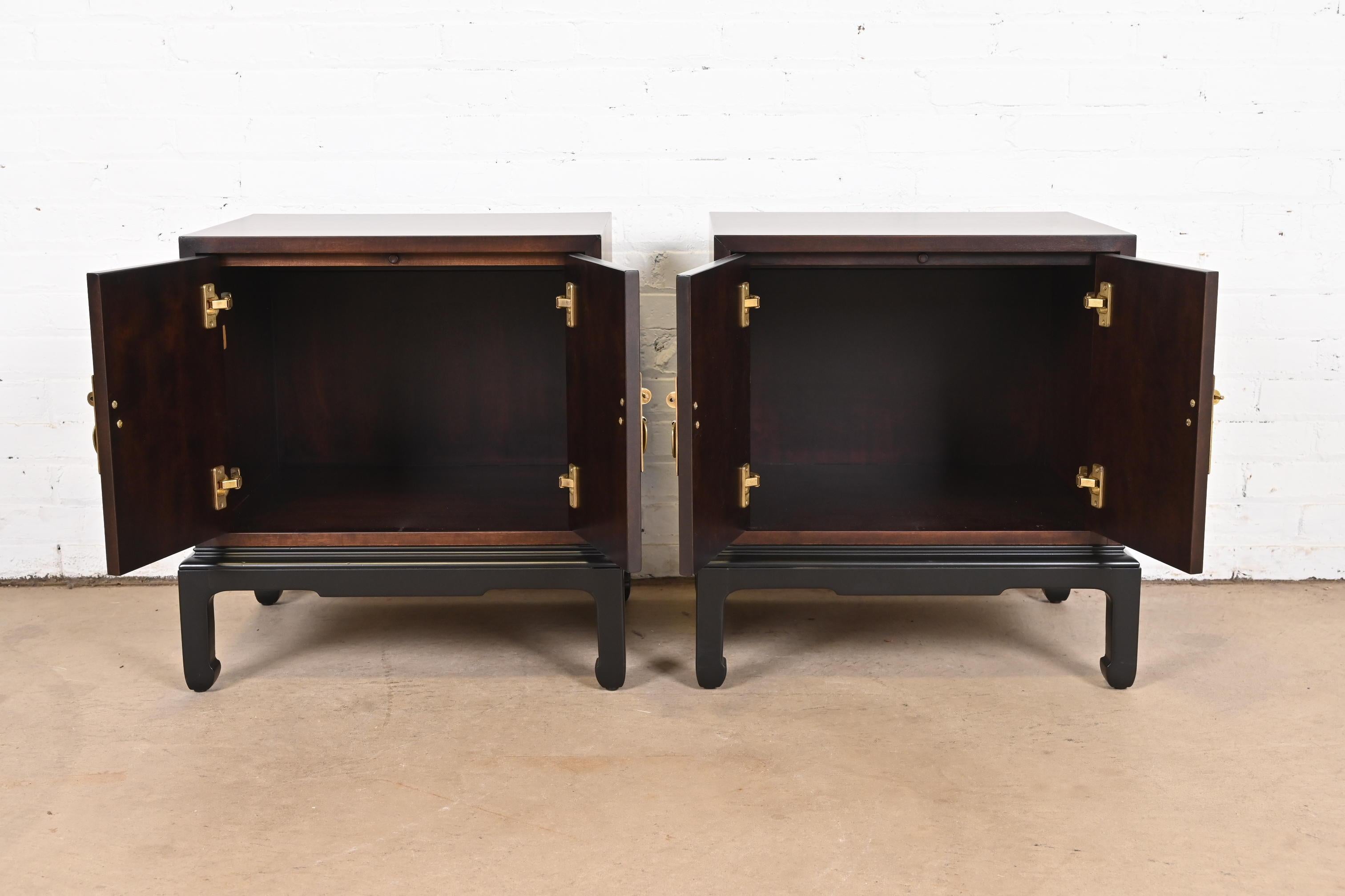 Michael Taylor for Henredon Hollywood Regency Nightstands, Newly Refinished 1