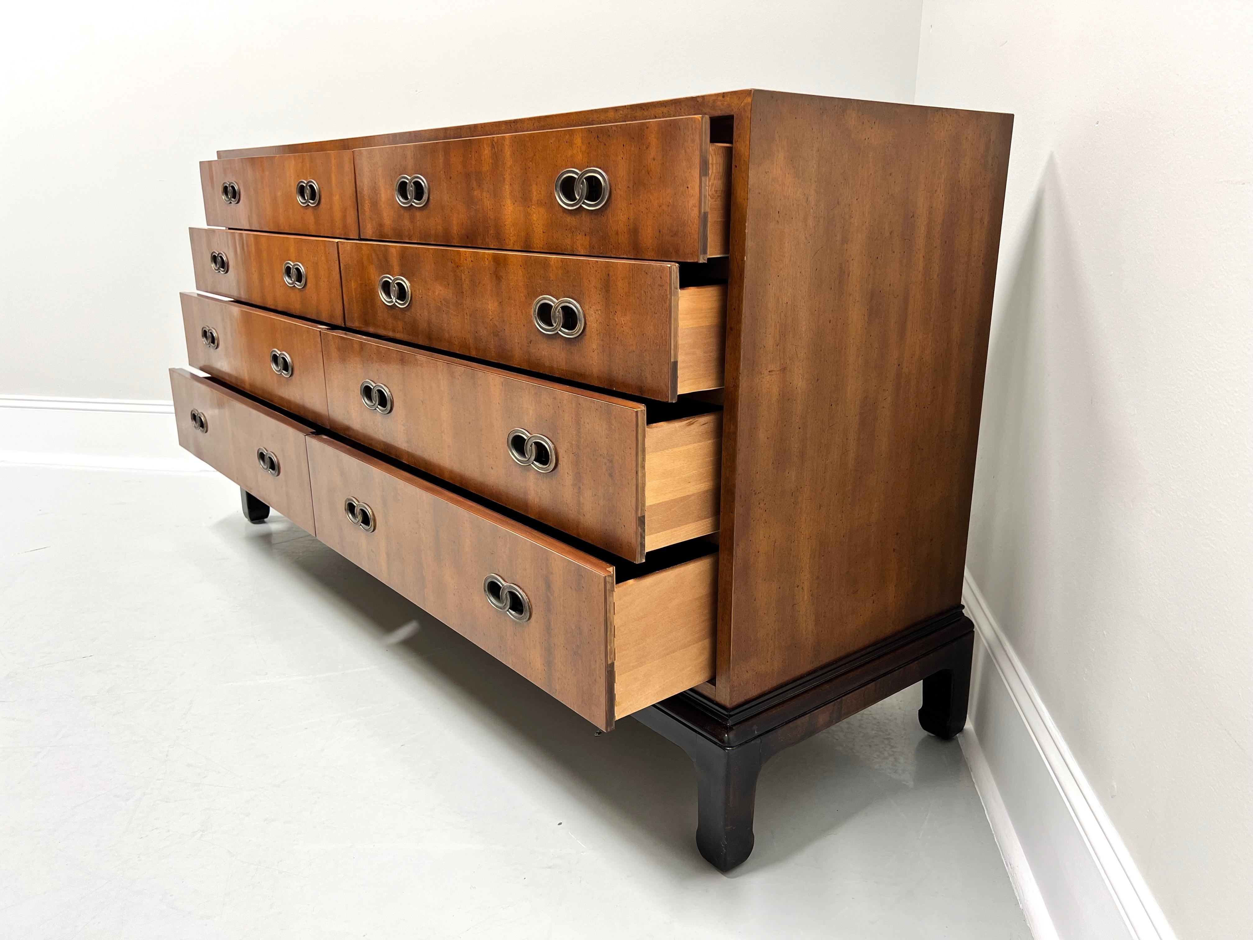 Michael Taylor for HENREDON Mahogany Asian Inspired Double Dresser In Good Condition In Charlotte, NC