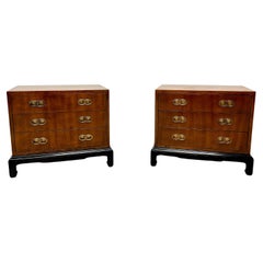 Used Michael Taylor for HENREDON Mahogany Asian Inspired Nightstands - Pair