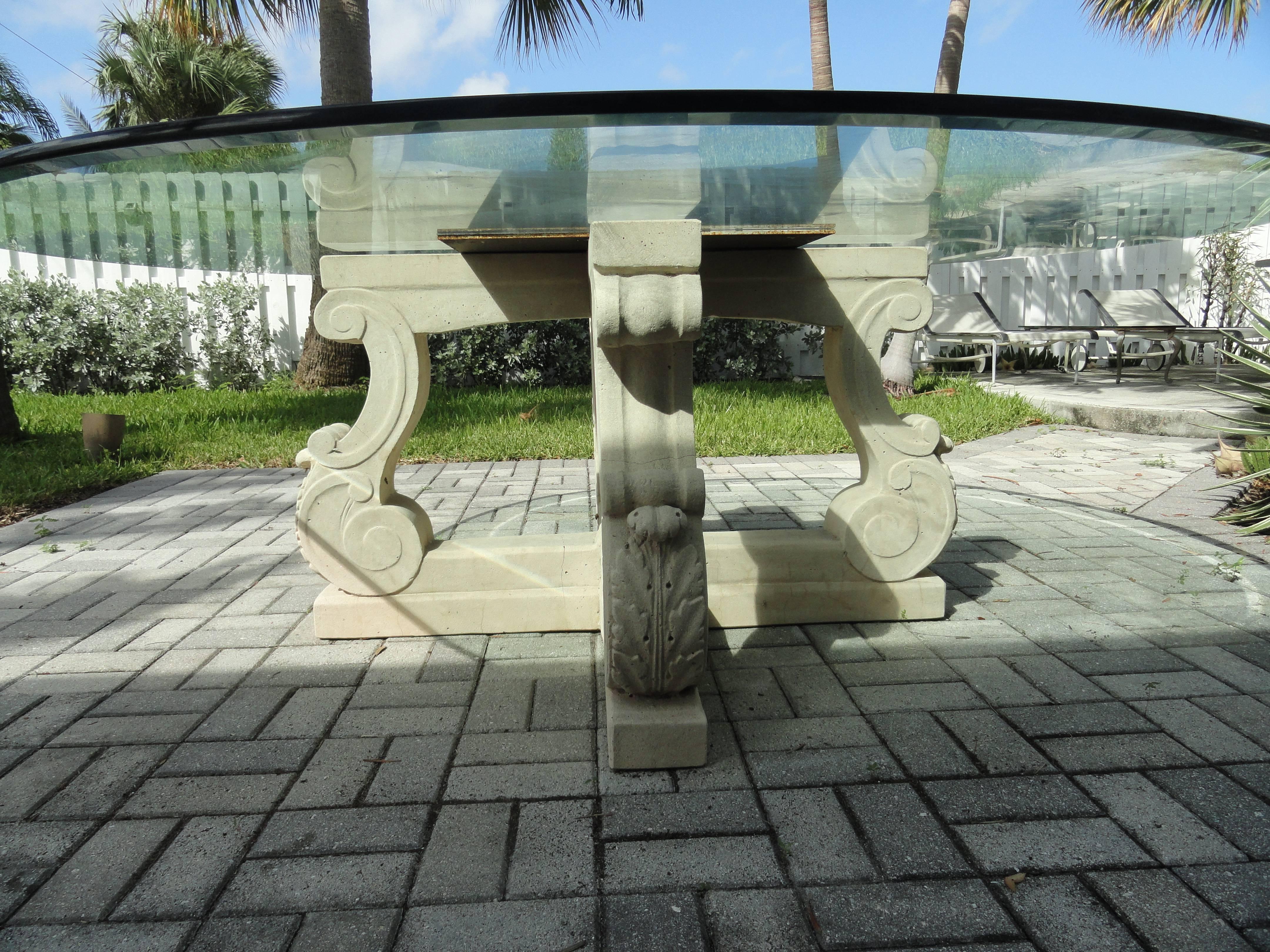 Michael Taylor Four-Lyre Concrete Table Base For Sale 4