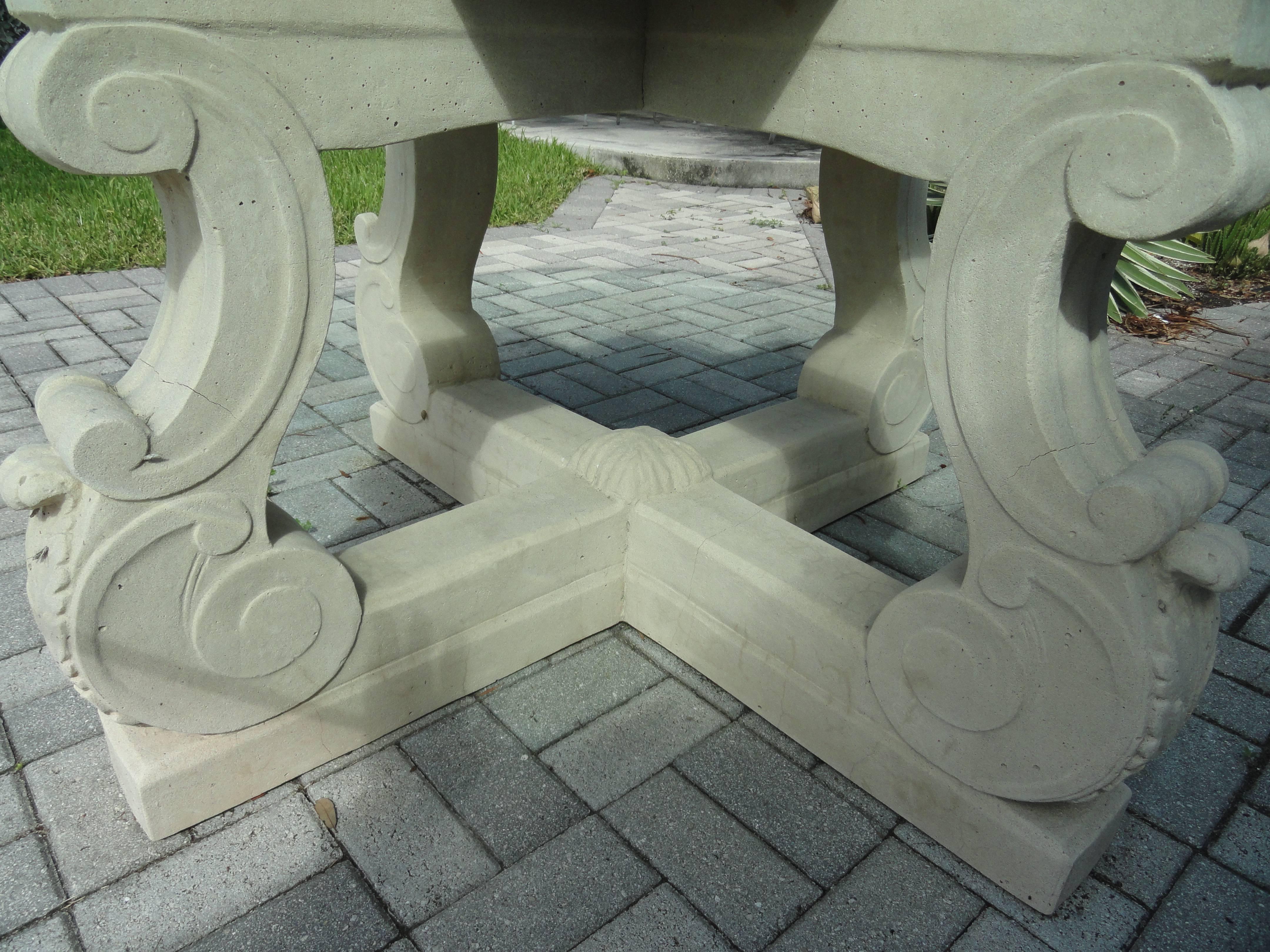 Michael Taylor Four-Lyre Concrete Table Base In Good Condition For Sale In West Palm Beach, FL