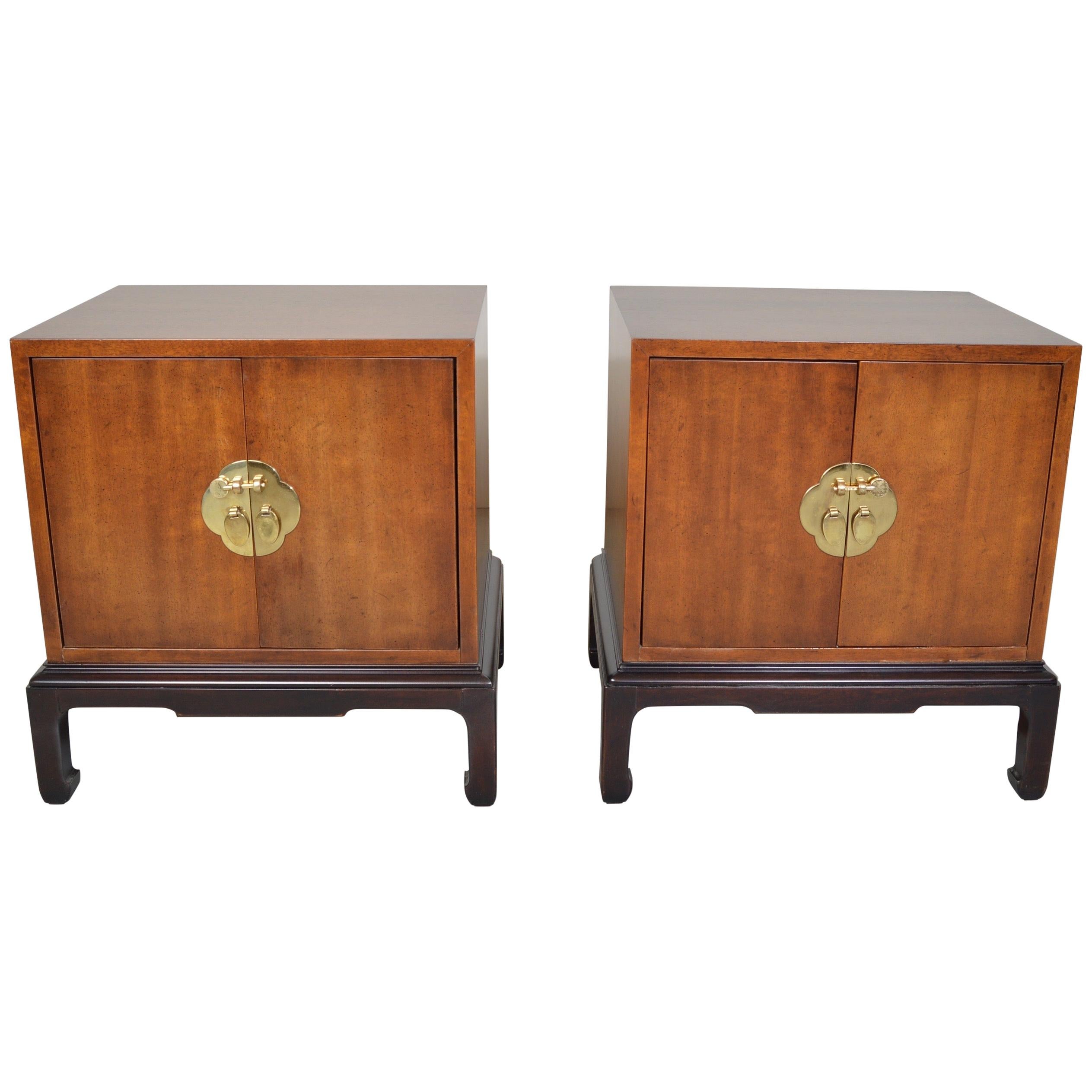 Michael Taylor HENREDON Pan Asian Chinoiserie Nightstands Bedside Cabinets