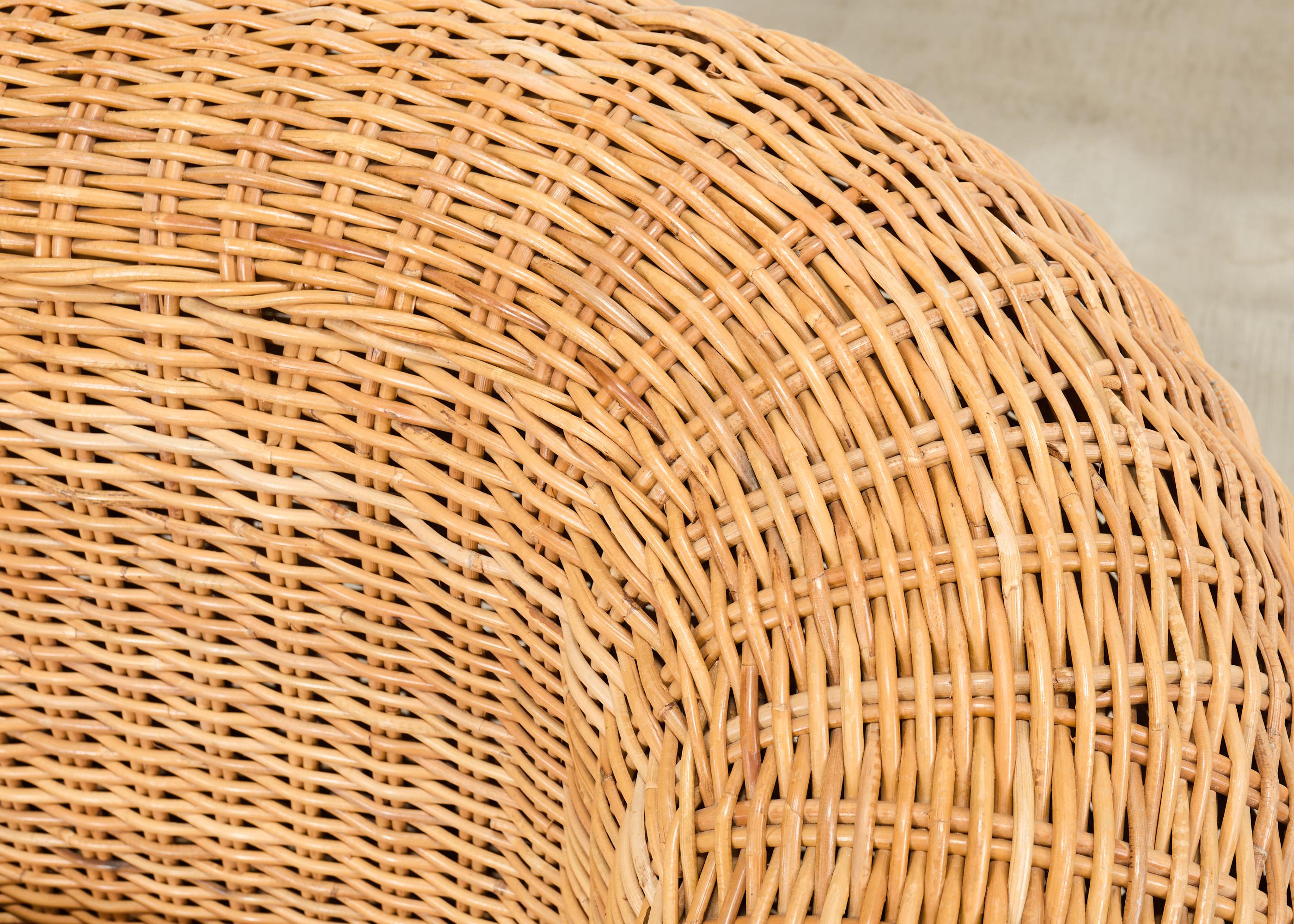 Michael Taylor Inspired Rattan Wicker Sofa by Wicker Works For Sale 12
