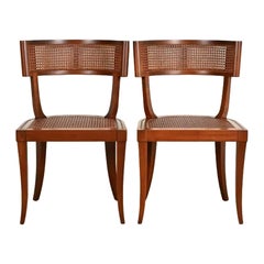 Michael Taylor Klismos Cherry Wood Side Chairs, Newly Refinished