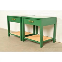 Comodini Michael Taylor Mid-Century Hollywood Regency, appena rifiniti