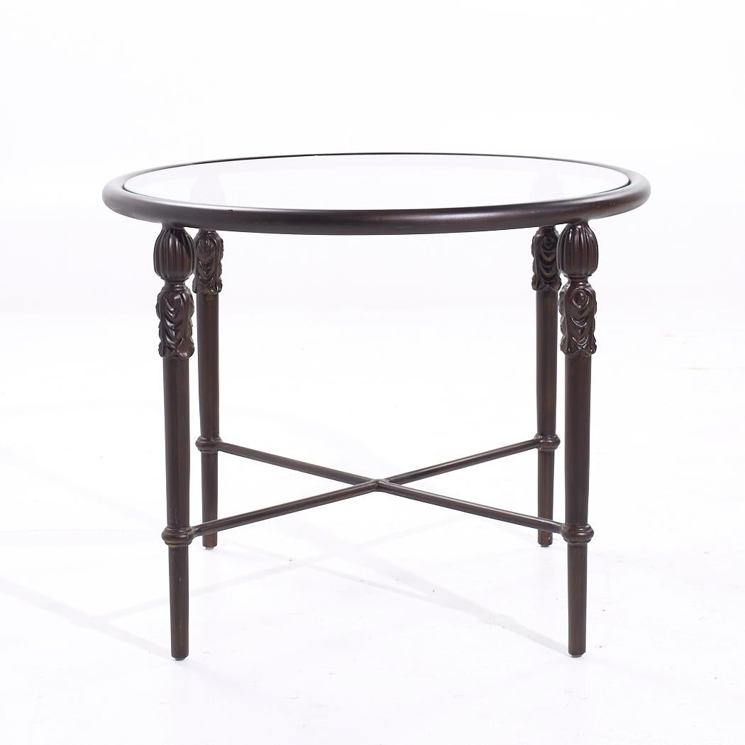 Michael Taylor Montecito Bronze und Glas Beistelltisch im Zustand „Gut“ im Angebot in Countryside, IL