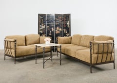 Michael Taylor Montecito Bronzed Aluminum Garden Sofa