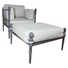 Michael Taylor Style Montecito Bronze Aluminum Lounge Chair & Ottoman, 1980s