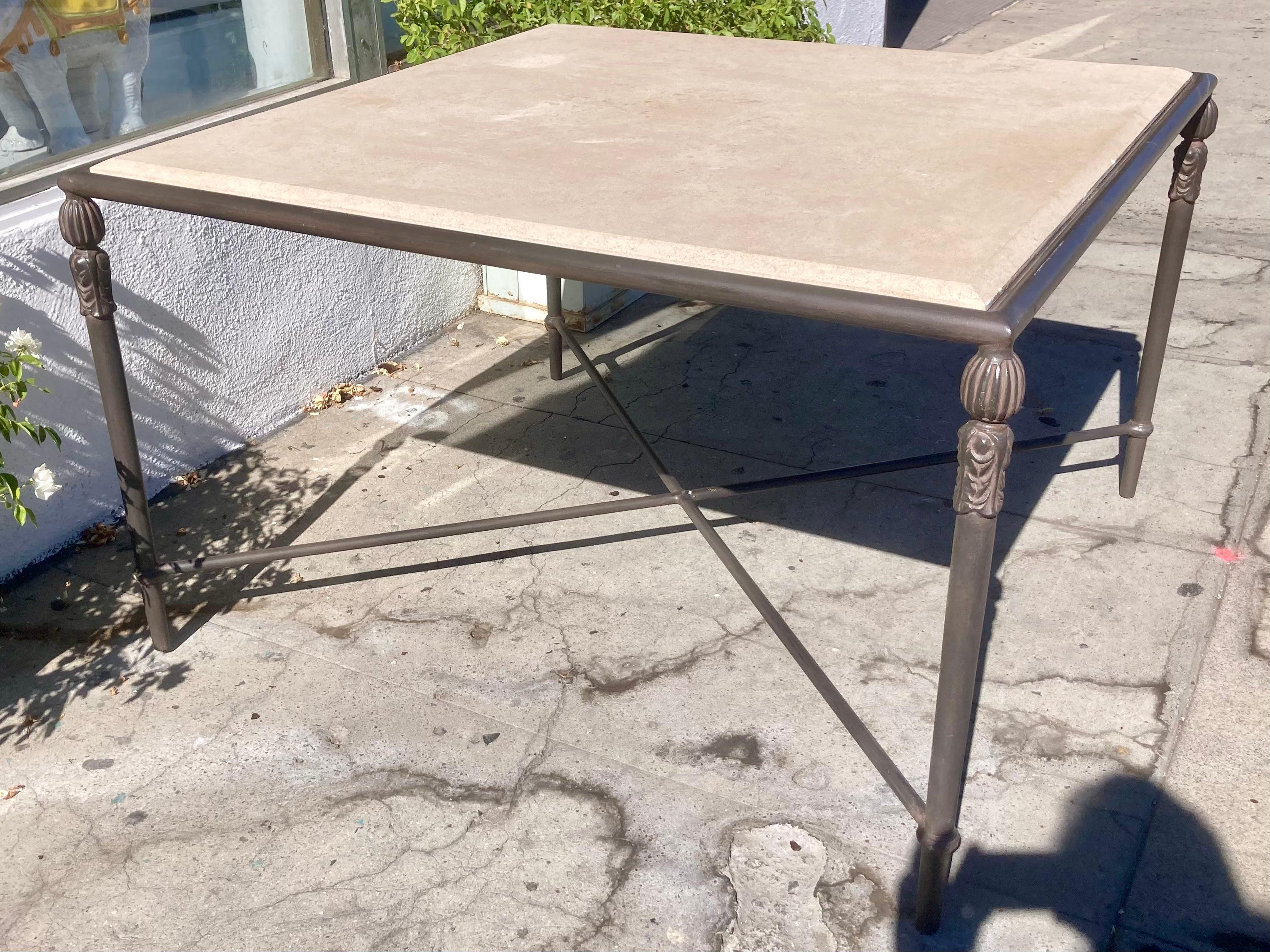 Michael Taylor Montecito Patio Dining Table With Stone Top 3