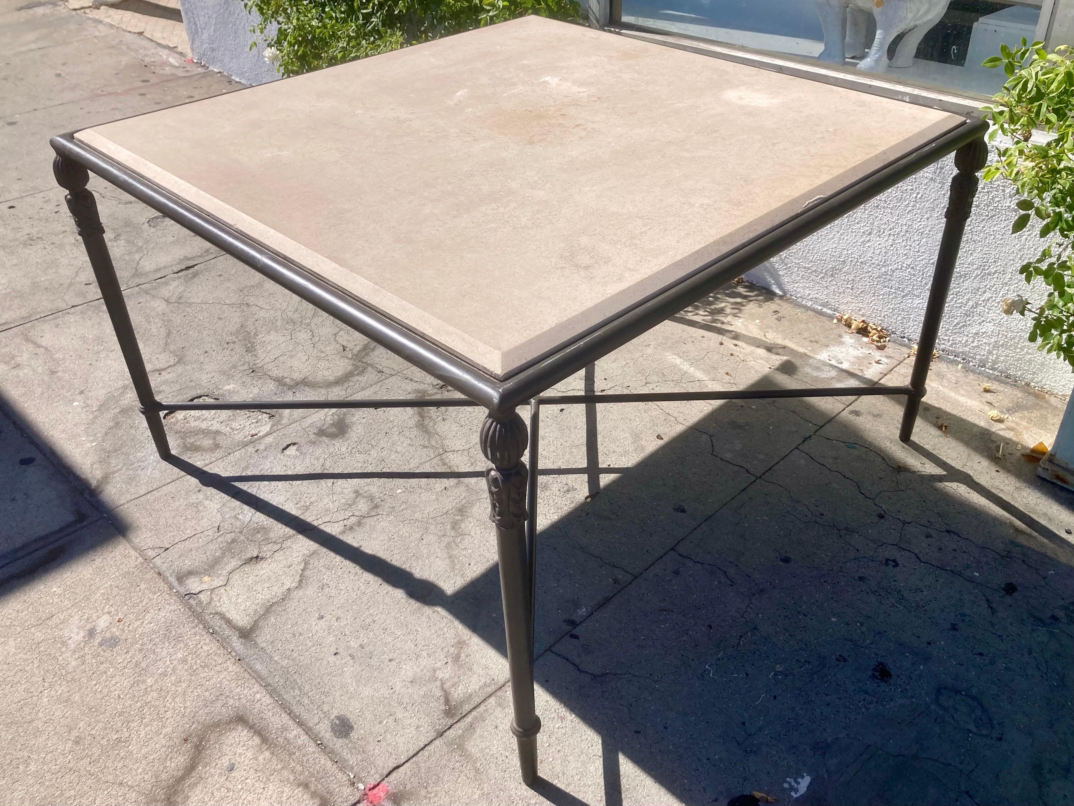 Michael Taylor Montecito Patio Dining Table With Stone Top 4