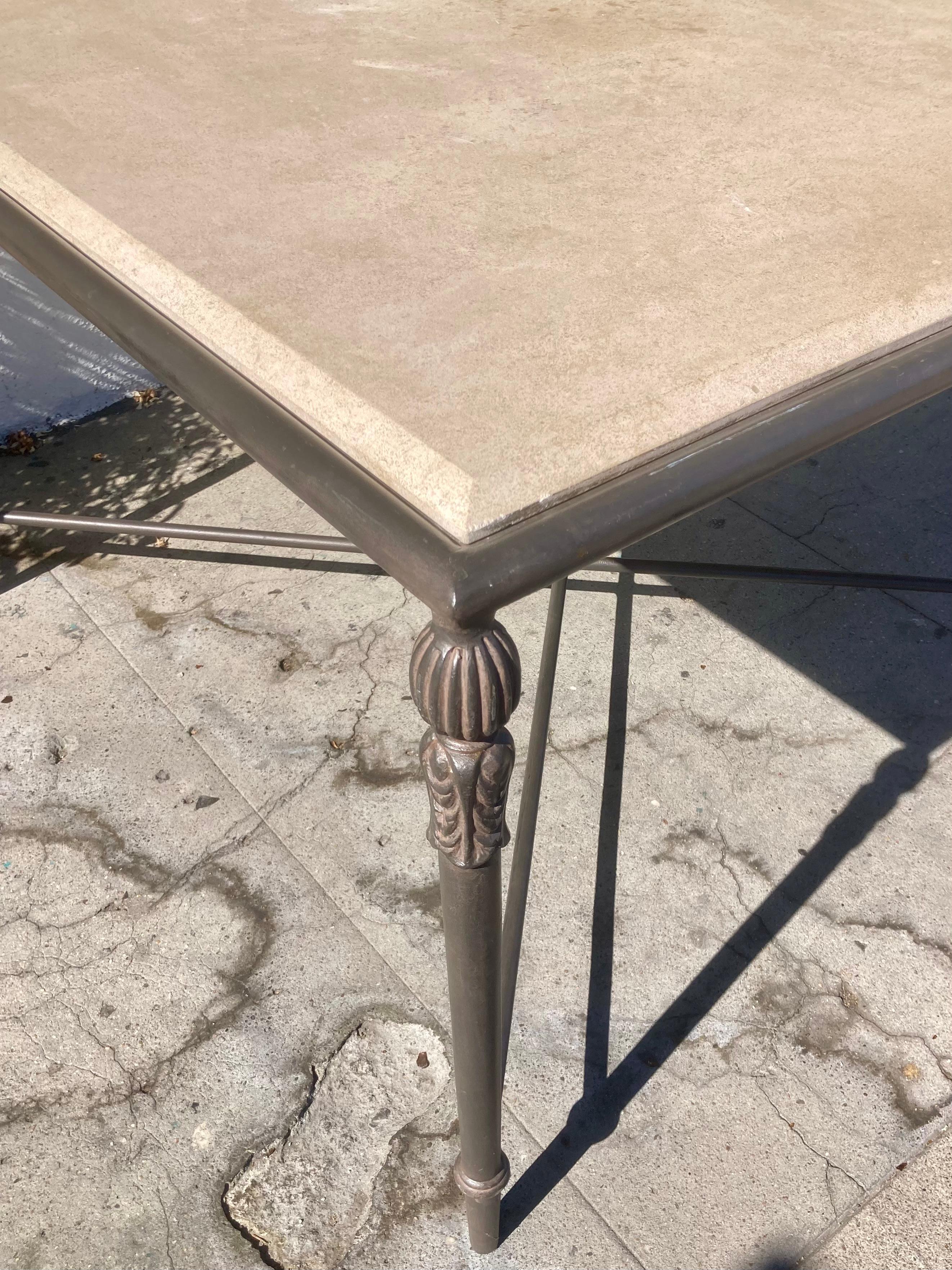 Michael Taylor Montecito Patio Dining Table With Stone Top 6