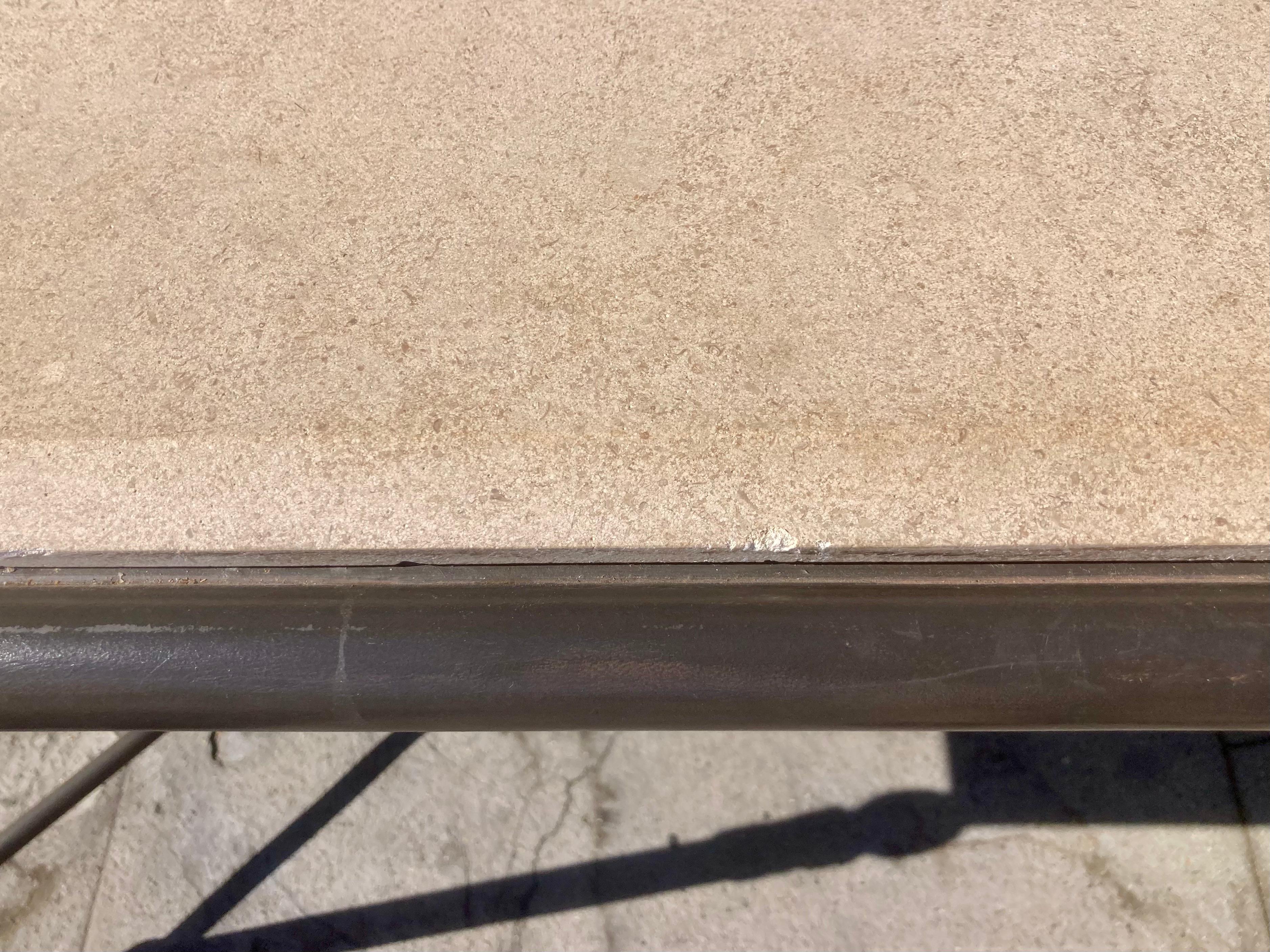 Michael Taylor Montecito Patio Dining Table With Stone Top 7