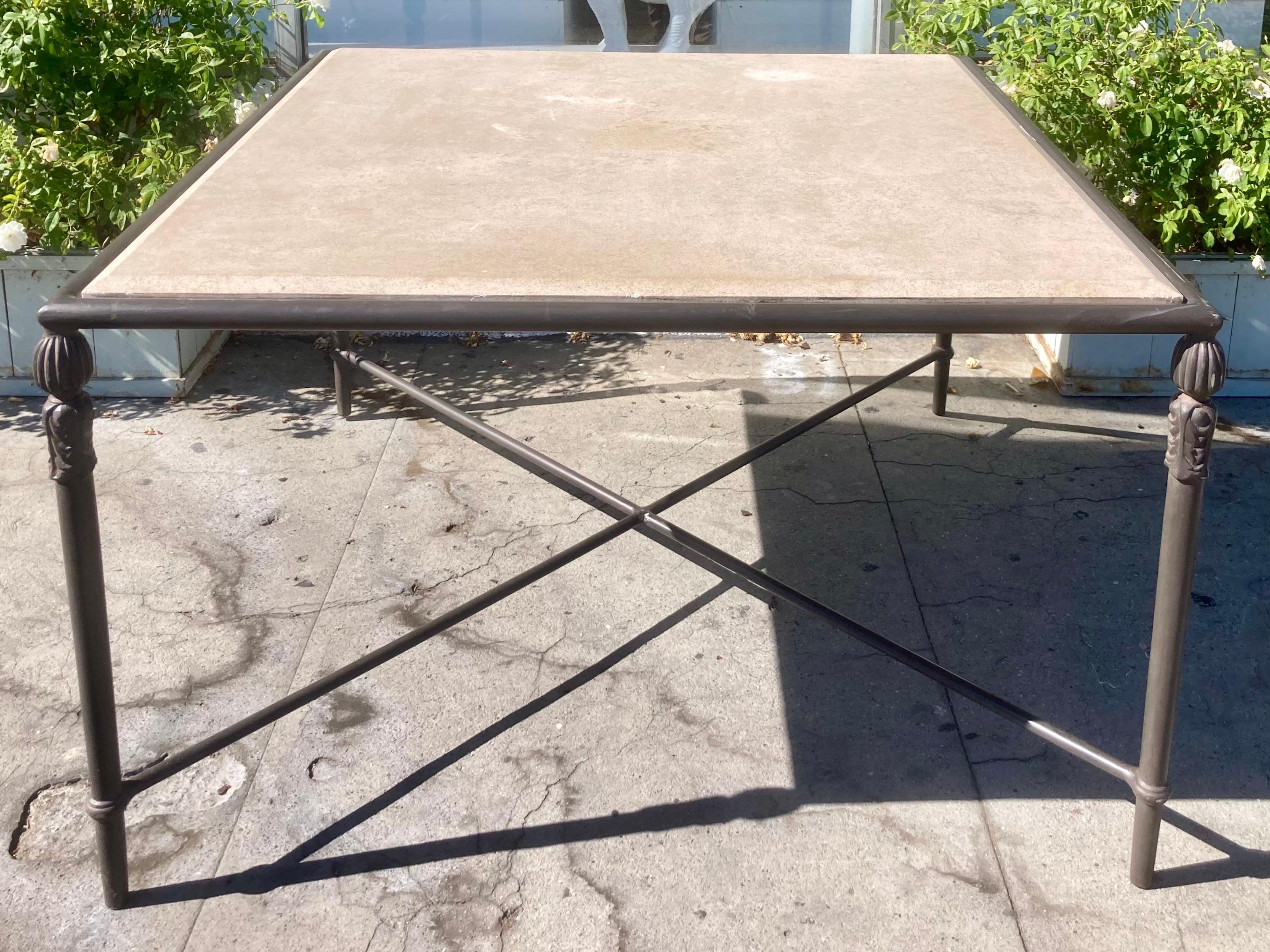 Late 20th Century Michael Taylor Montecito Patio Dining Table With Stone Top