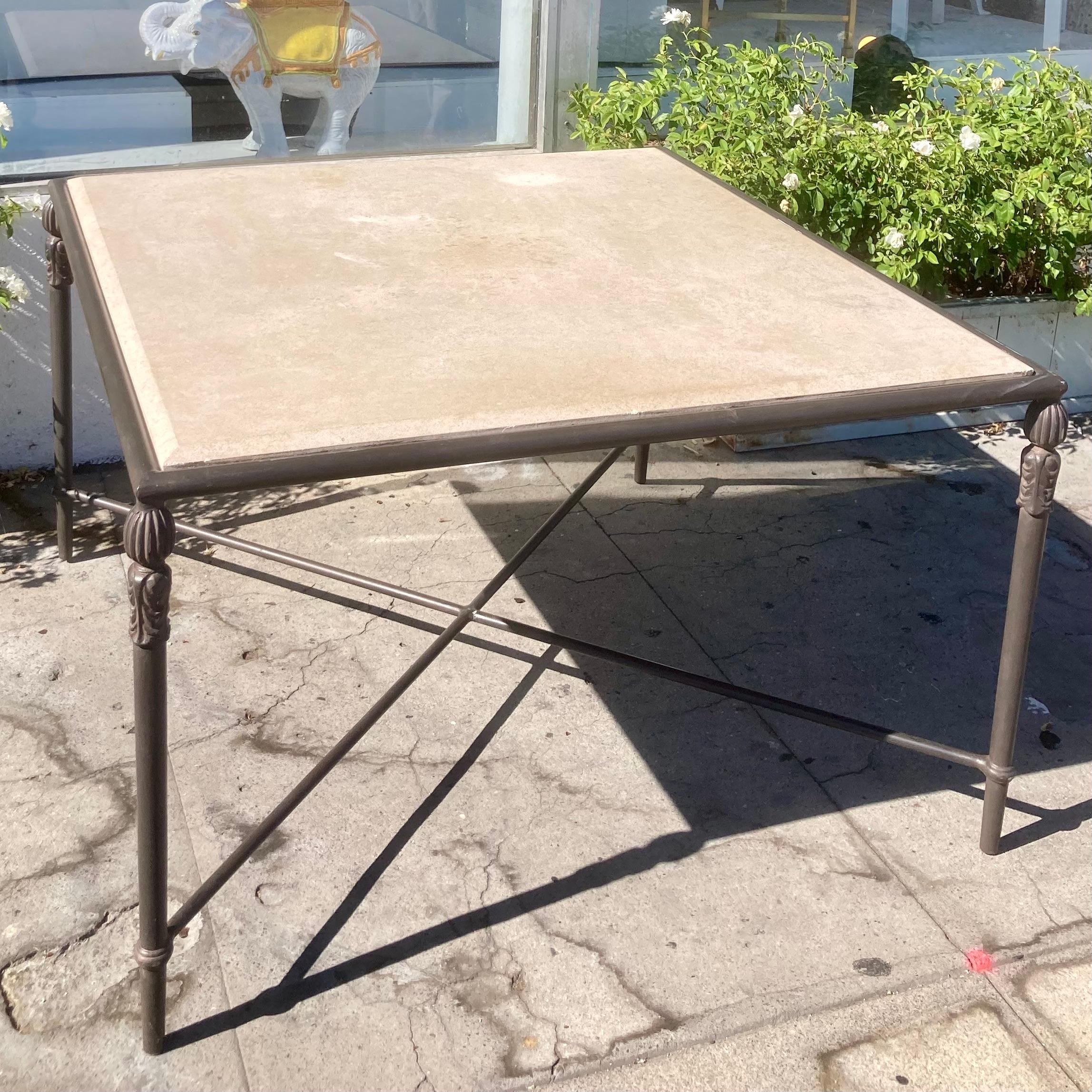 Michael Taylor Montecito Patio Dining Table With Stone Top 1
