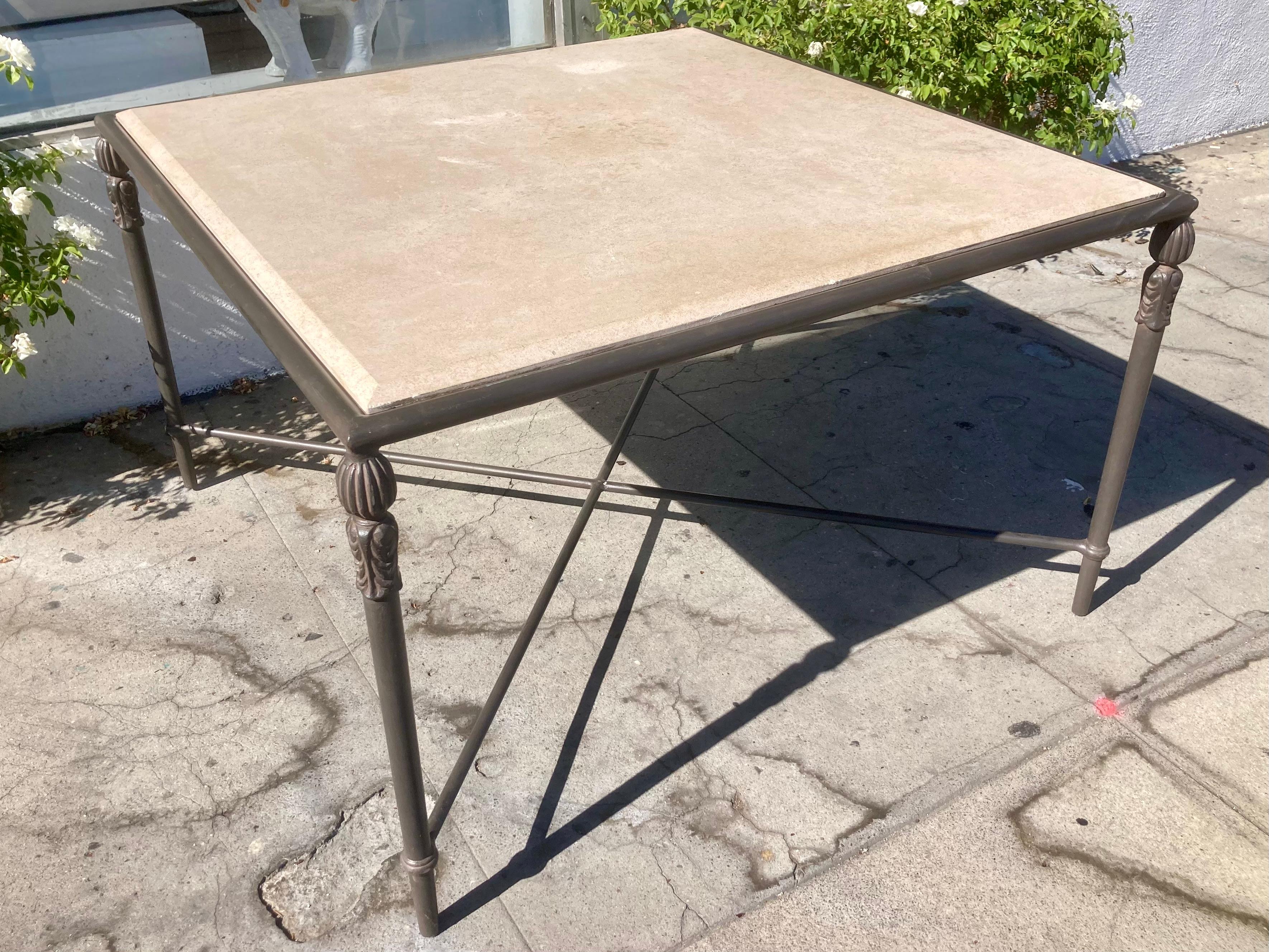 Michael Taylor Montecito Patio Dining Table With Stone Top 2