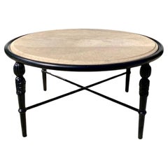 Michael Taylor Montecito Patio Round Outdoor Indoor Coffee Table With Stone Top