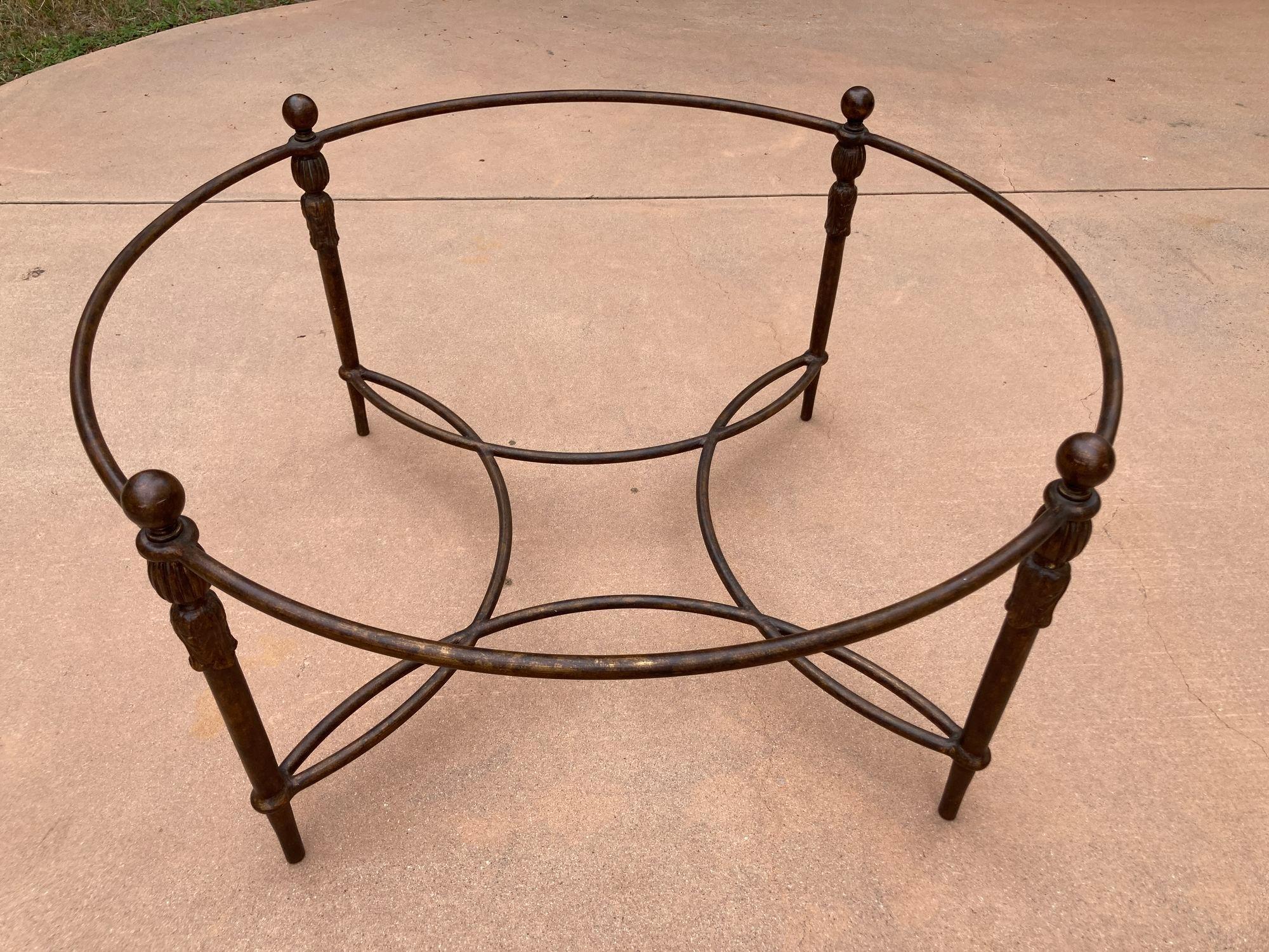 Michael Taylor Montecito Round Glass Coffee Table Outdoor Indoor Cocktail Table For Sale 8