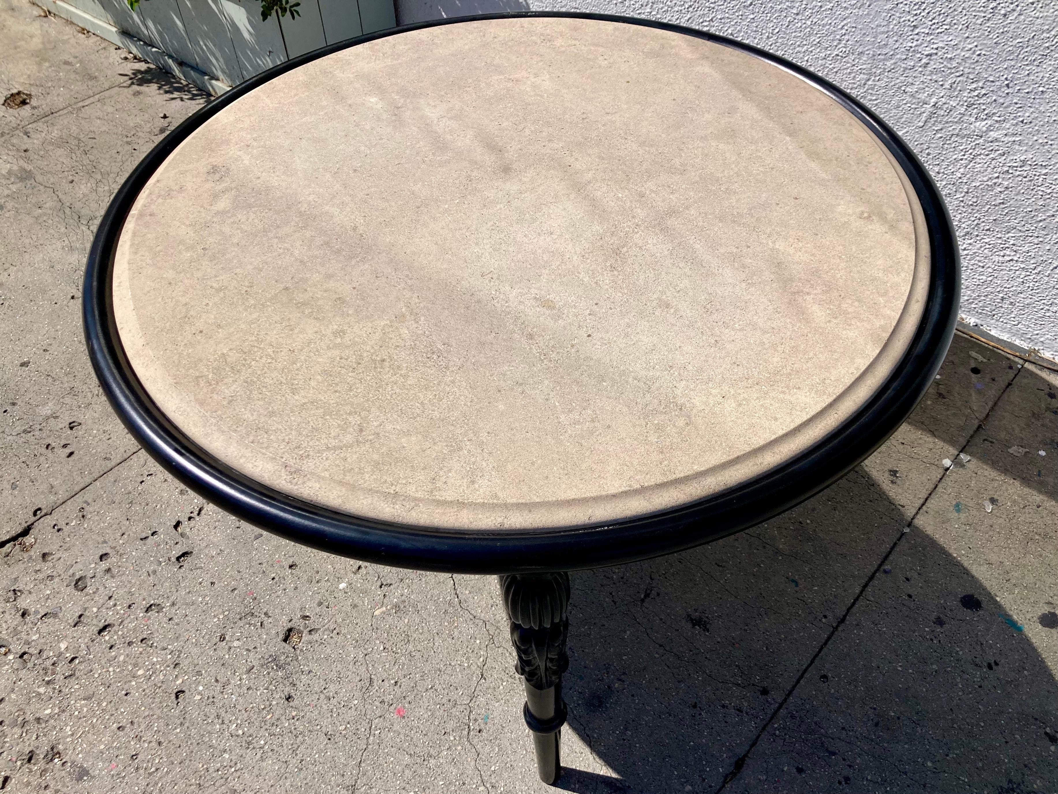 Table basse ronde de patio Montecito avec plateau en pierre Michael Taylor en vente 3