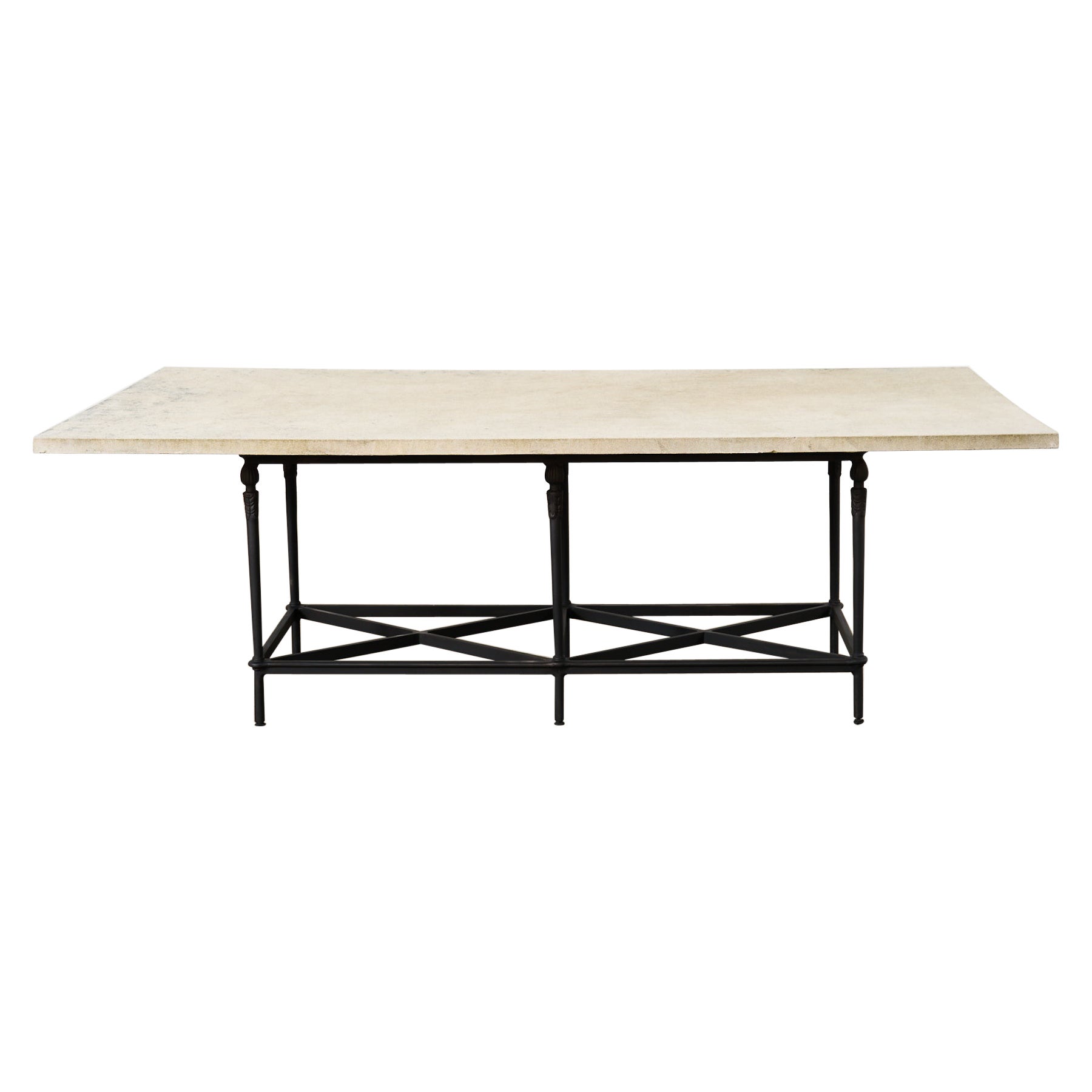 Michael Taylor Montecito Stone Top Garden Dining Table