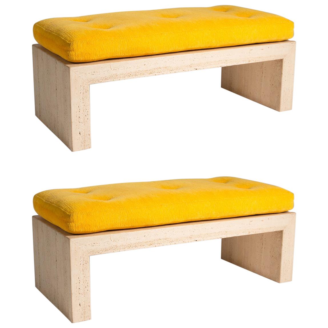 Michael Taylor, Pair of Modernist Benches, United States, 1985