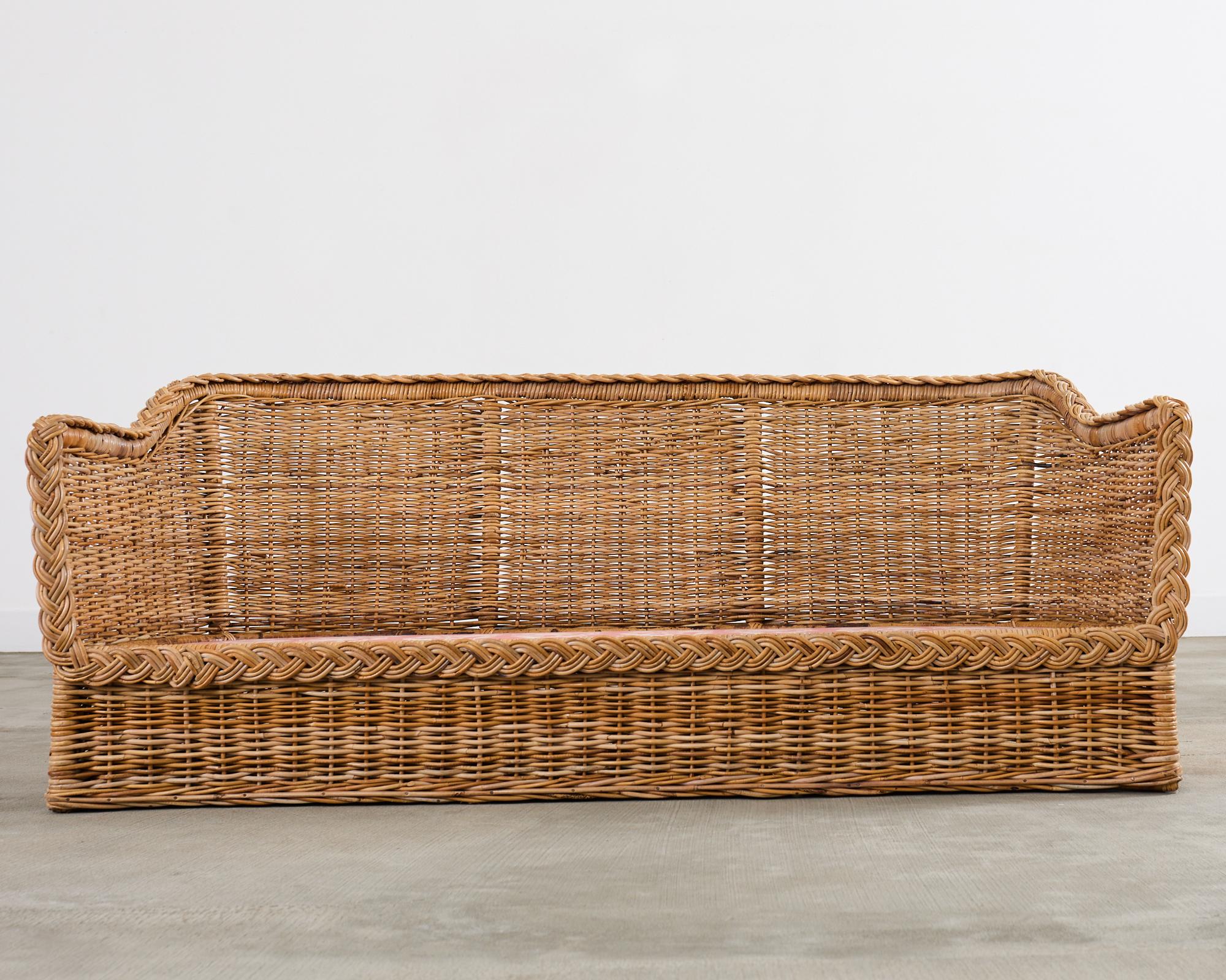 Michael Taylor Style Organic Modern Rattan Living Room Suite For Sale 6