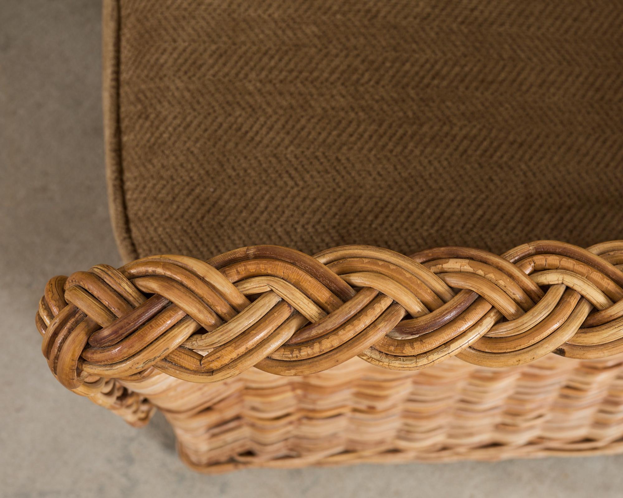 Michael Taylor Style Organic Modern Rattan Living Room Suite For Sale 9