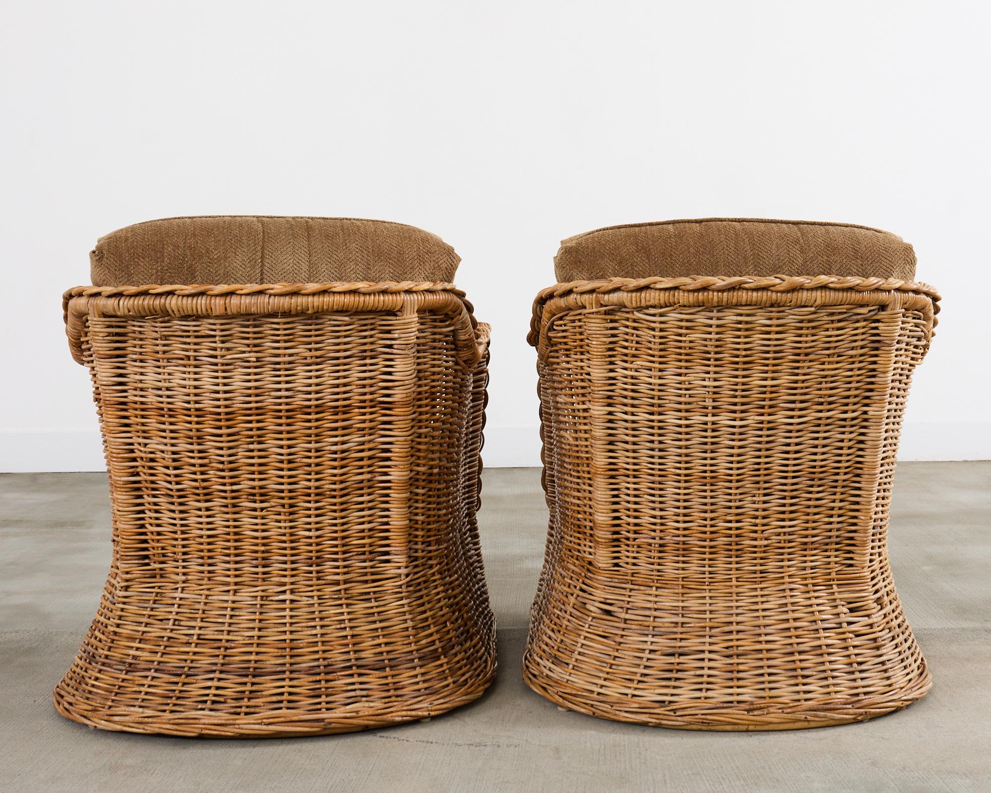 Michael Taylor Style Organic Modern Rattan Living Room Suite For Sale 11