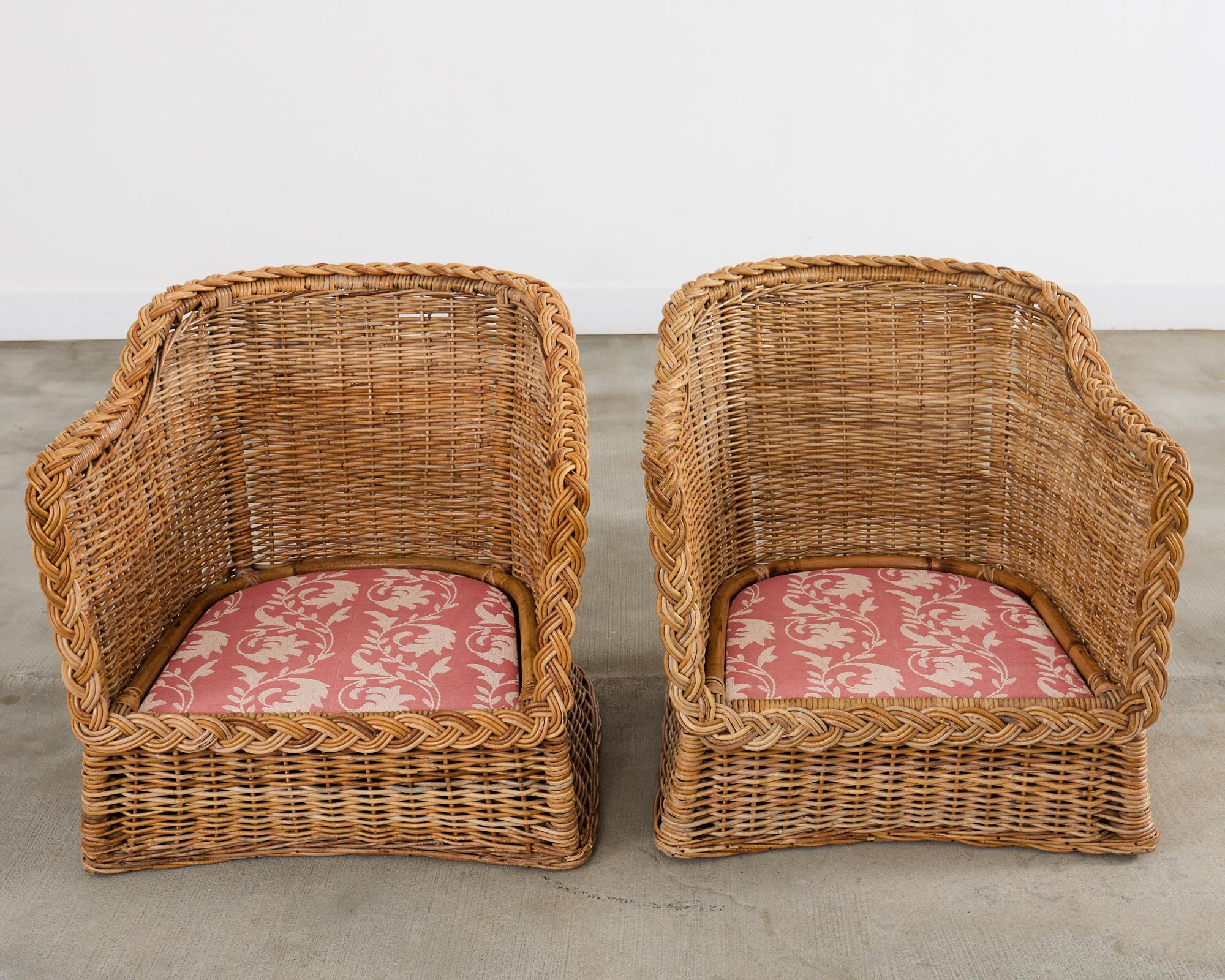 Michael Taylor Style Organic Modern Rattan Living Room Suite For Sale 12
