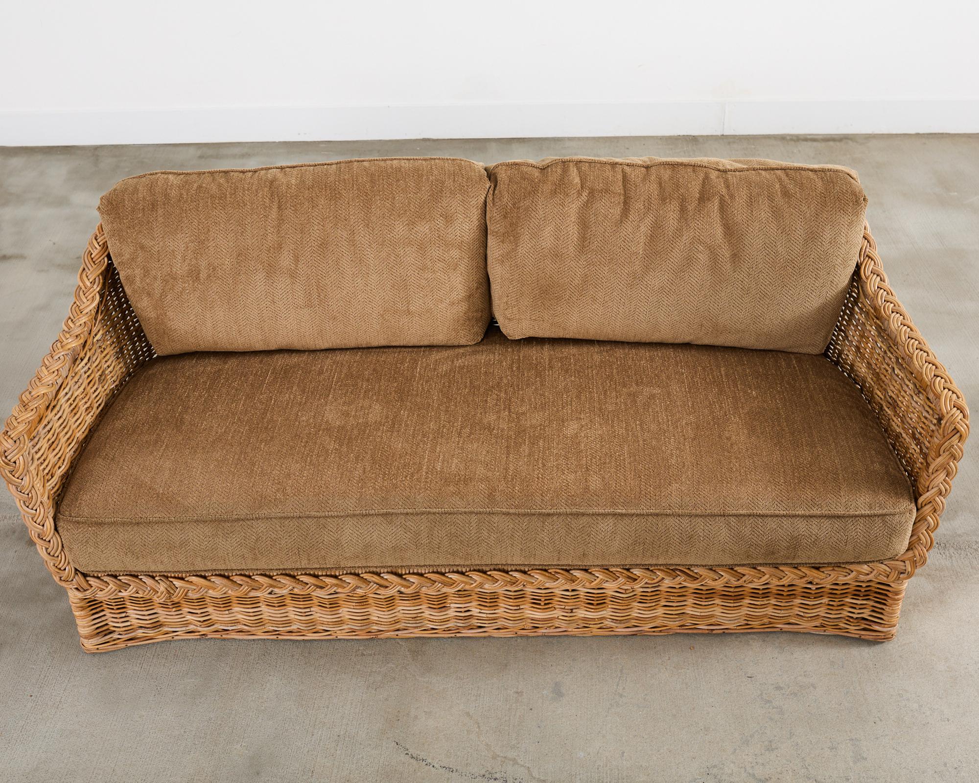 Michael Taylor Style Organic Modern Rattan Living Room Suite In Good Condition For Sale In Rio Vista, CA
