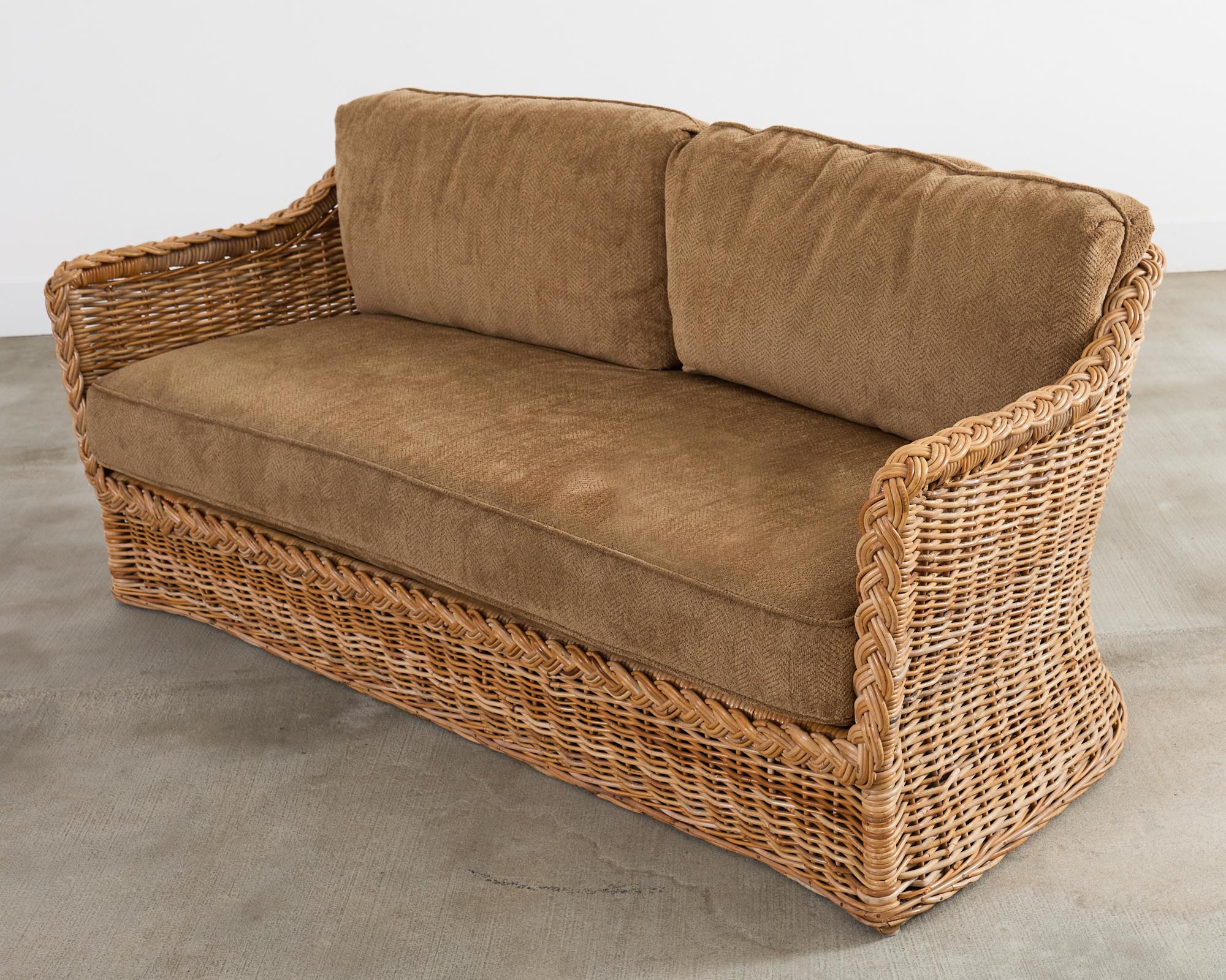 20th Century Michael Taylor Style Organic Modern Rattan Living Room Suite For Sale
