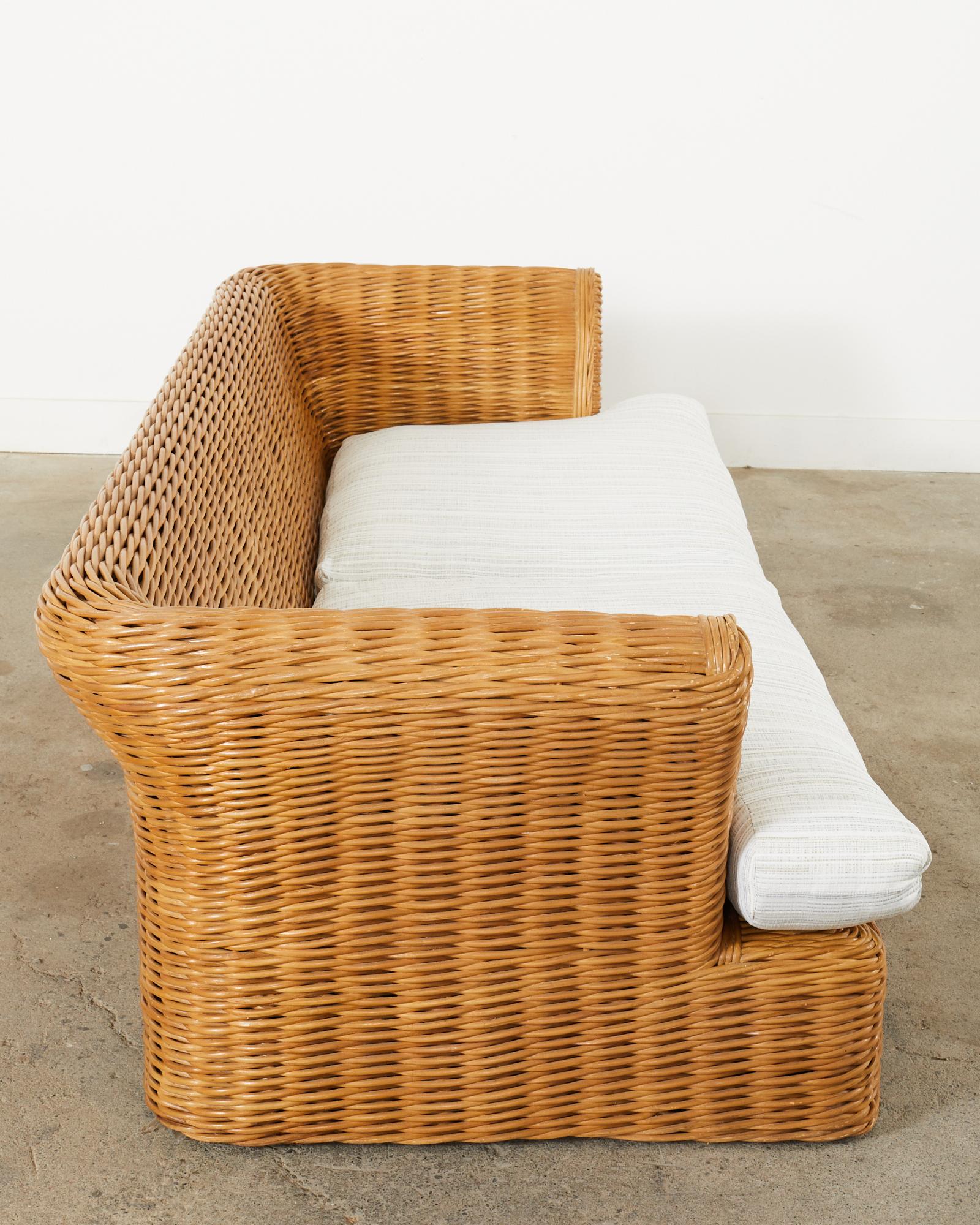 Michael Taylor Style Organic Modern Woven Rattan Sofa  For Sale 10