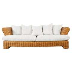 Divano in rattan intrecciato moderno e organico in stile A. Taylor