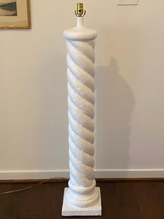 Michael Taylor Style Plaster Spiral Column Floor Lamp, 1970s