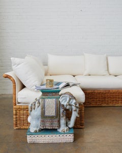 Michael Taylor Style Rattan Wicker Sectional Sofa