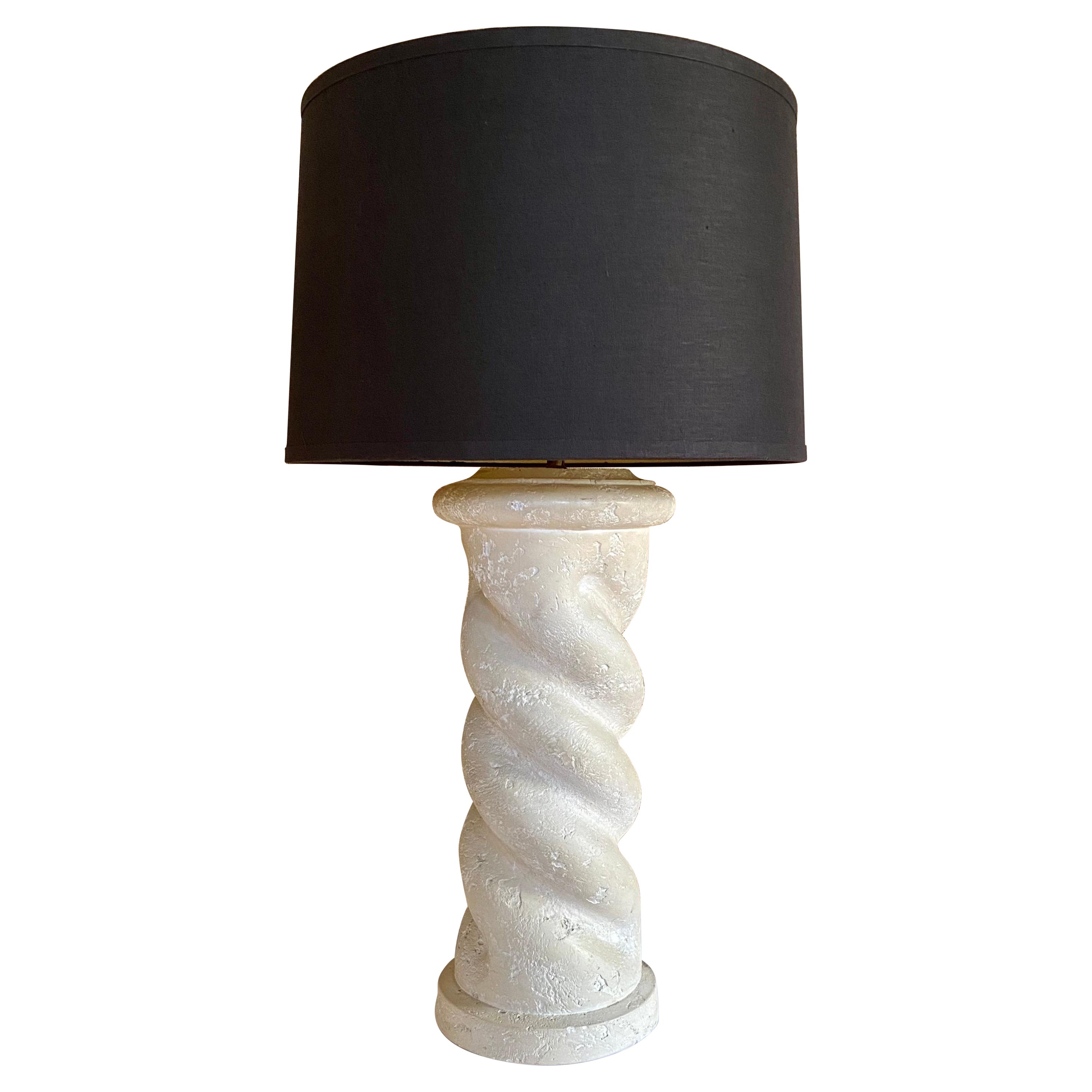 Lámpara de sobremesa de columna en espiral de escayola, moderna y escultural, estilo Michael Taylor