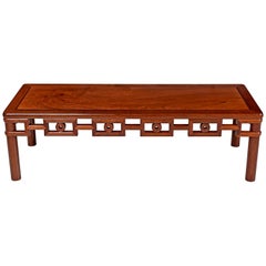 Michael Taylor Style Solid Red Mahogany Asian Modern Coffee Table