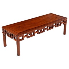 Michael Taylor Style Solid Red Mahogany Asian Modern Coffee Table