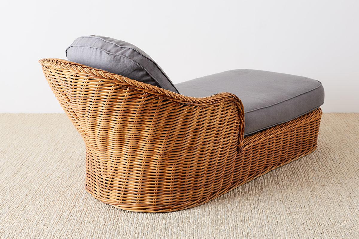 Michael Taylor Style Wicker Chaise Lounge 3
