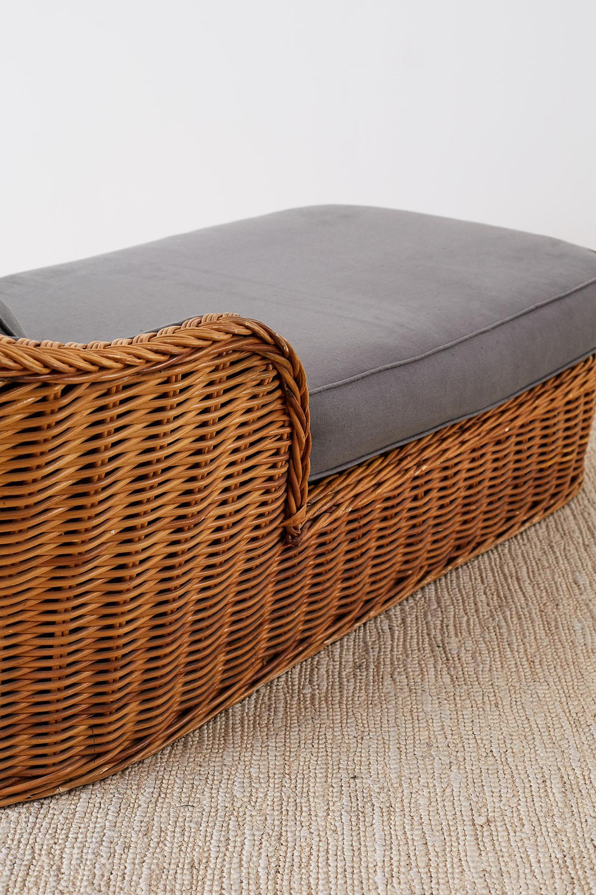 Michael Taylor Style Wicker Chaise Lounge 4