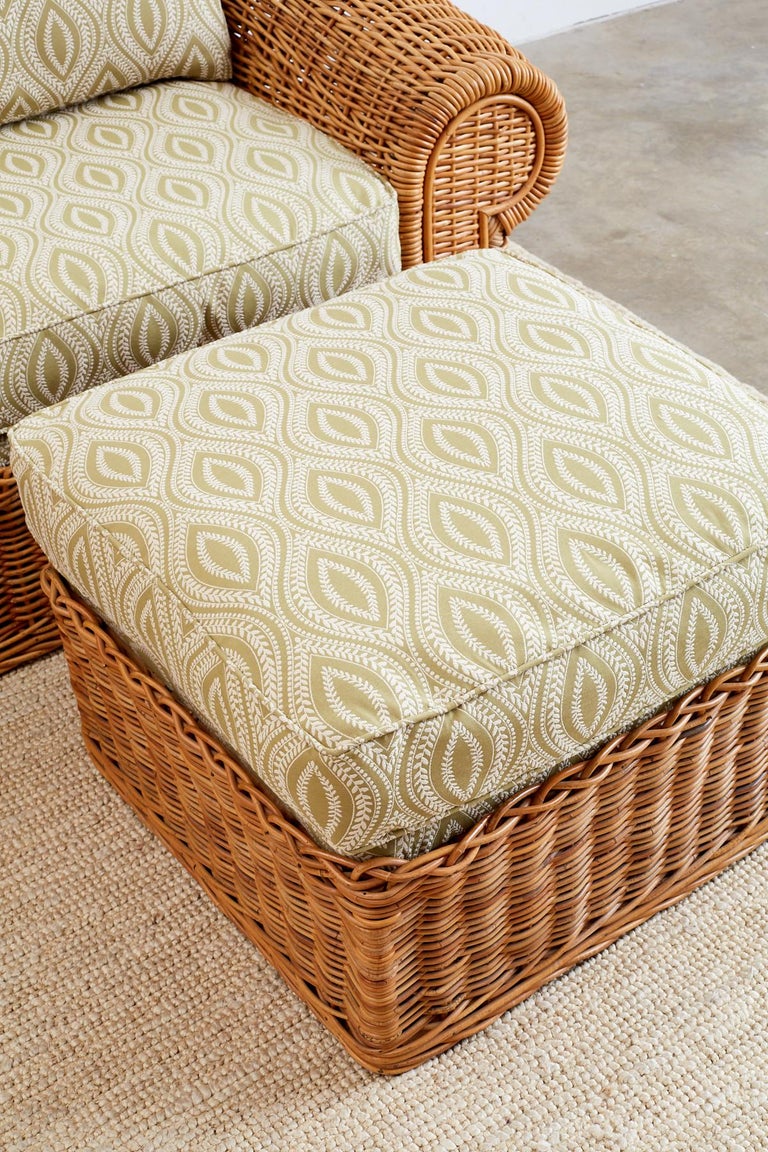 Michael Taylor Style Wicker Lounge Chairs and Ottomans For ...