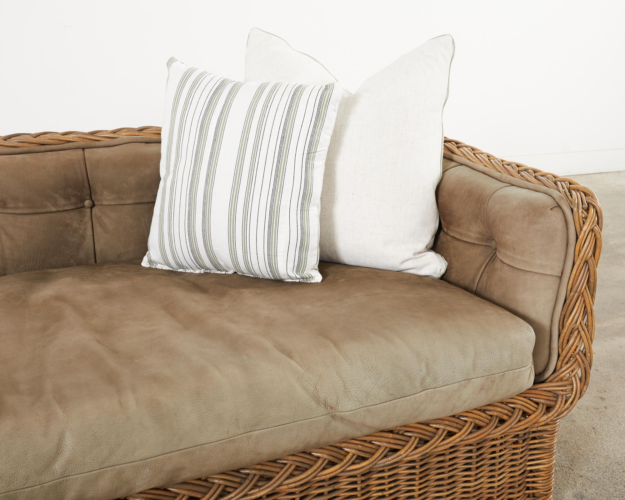 Michael Taylor Style Wicker Rattan Daybed Sofa by Wicker Works 4