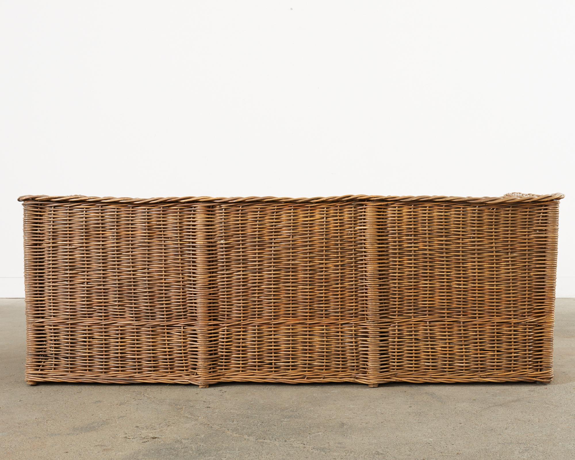 Michael Taylor Style Wicker Rattan Daybed Sofa by Wicker Works 9