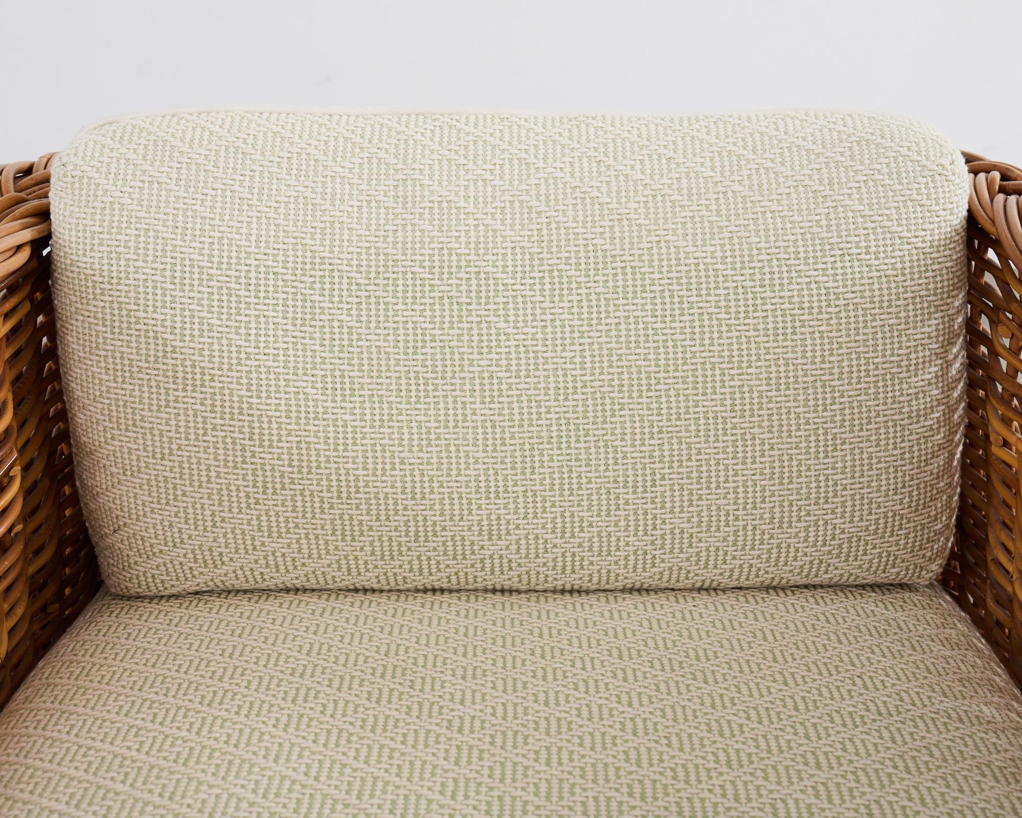 Fauteuil de style Michael Taylor en osier et rotin Scalamandre en vente 6