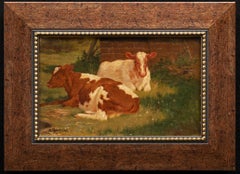 « Les vaches au repos devant la grange » Michael Therkildsen (Danois, 1850 - 1925)