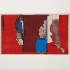 "Composition in Red (Vapors), " Mixed Media Collage