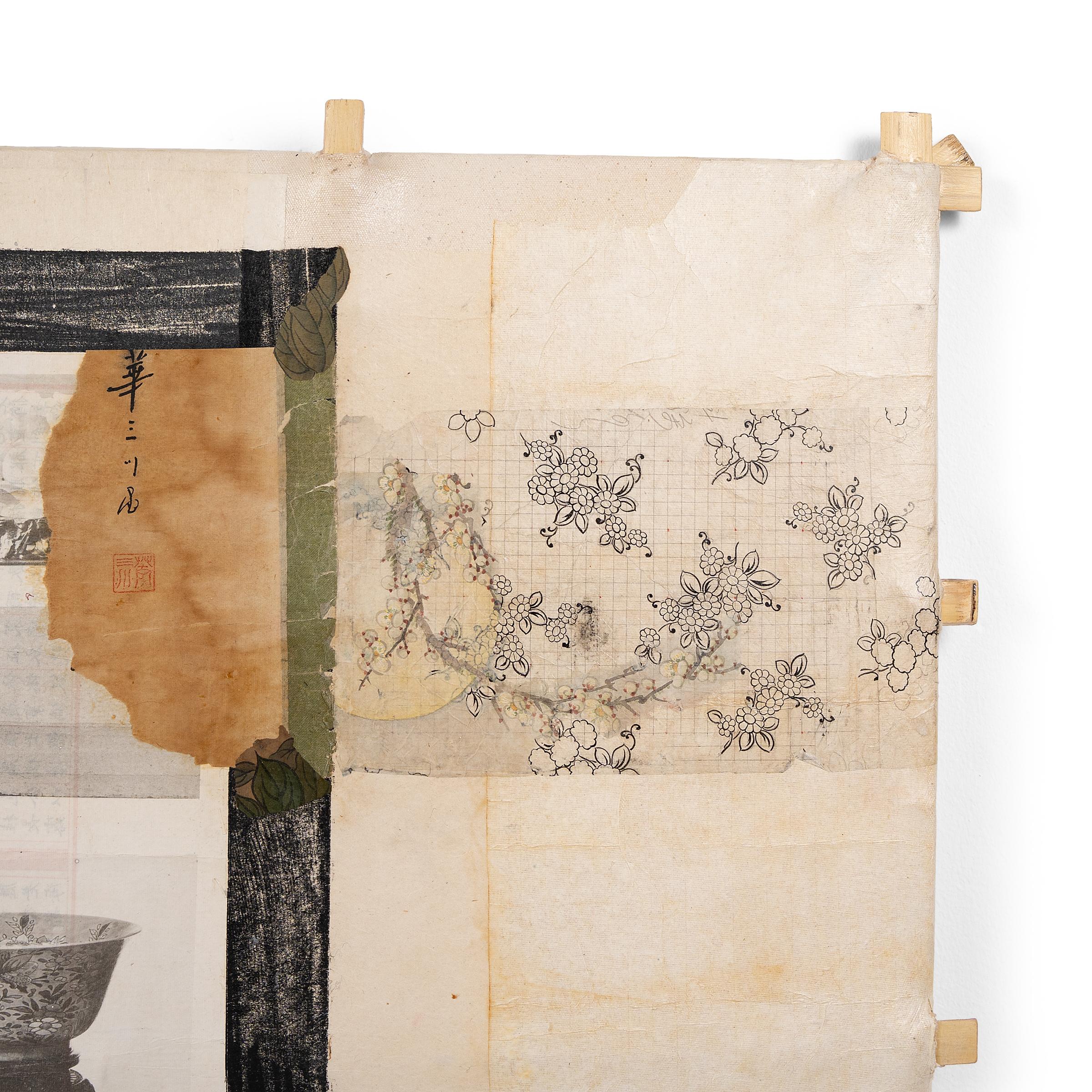 El artista Michael Thompson, afincado en Chicago, crea cometas únicas elaboradas con marcos de bambú partido cubiertos con muselina estirada y un collage de efímera asiática vintage, incluidos fragmentos de tela, pergaminos, dibujos y libros